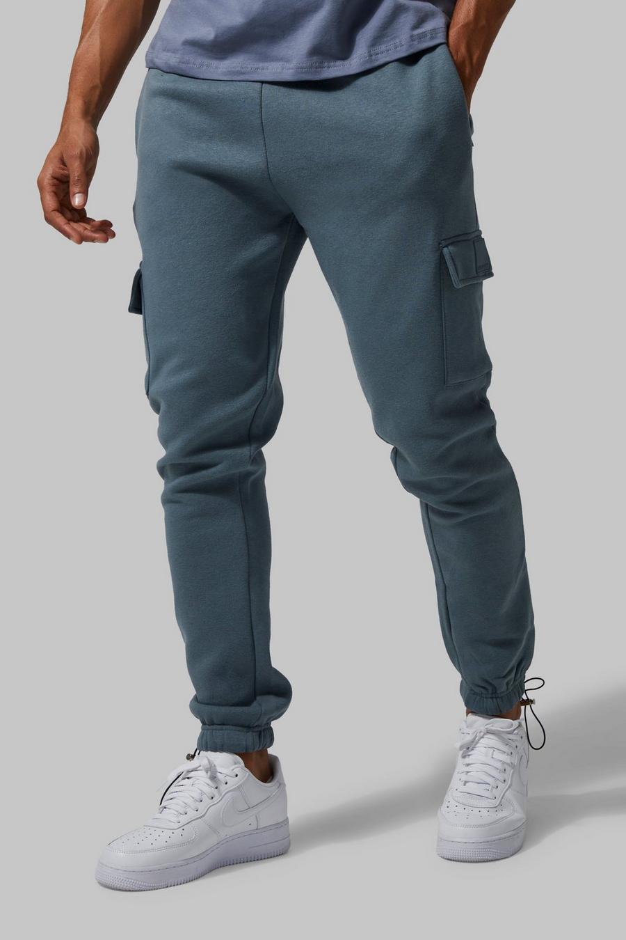 Steel grey Man Active Gym Toggle Cuff Cargo Jogger image number 1
