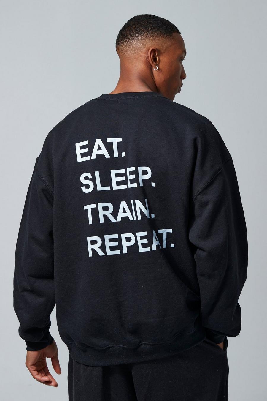 Black Man Active Oversized Repeat Sweatshirt