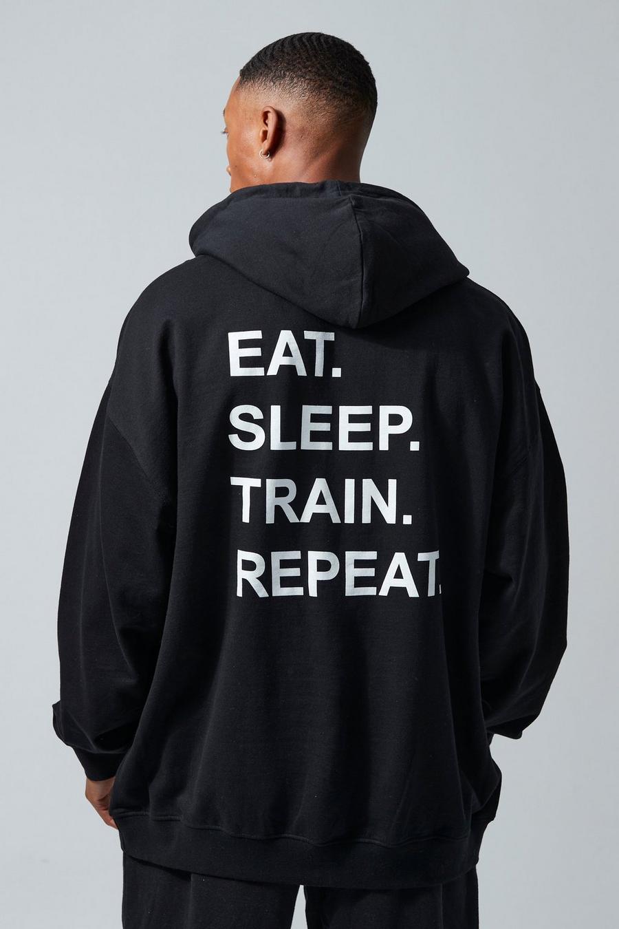 Black Man Active Oversized Repeat Hoodie image number 1