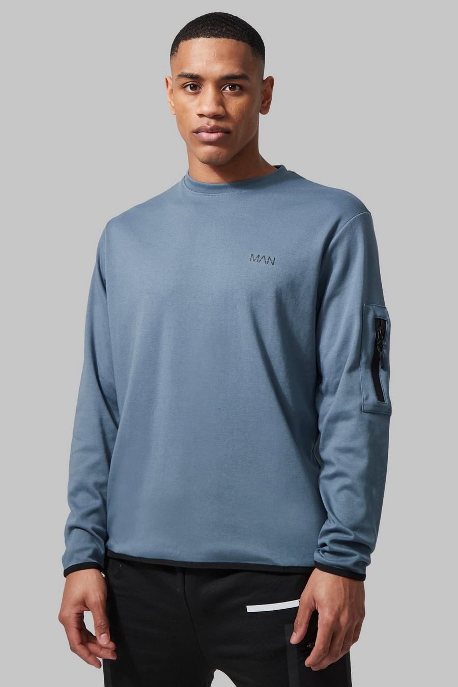 Steel grey Man Active Ma1 Pocket Sweatshirt