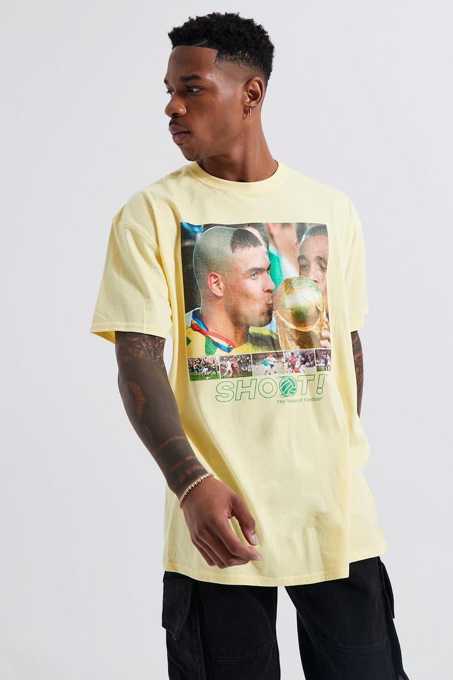 Yellow Oversized Shoot Football License T-shirt image number 1