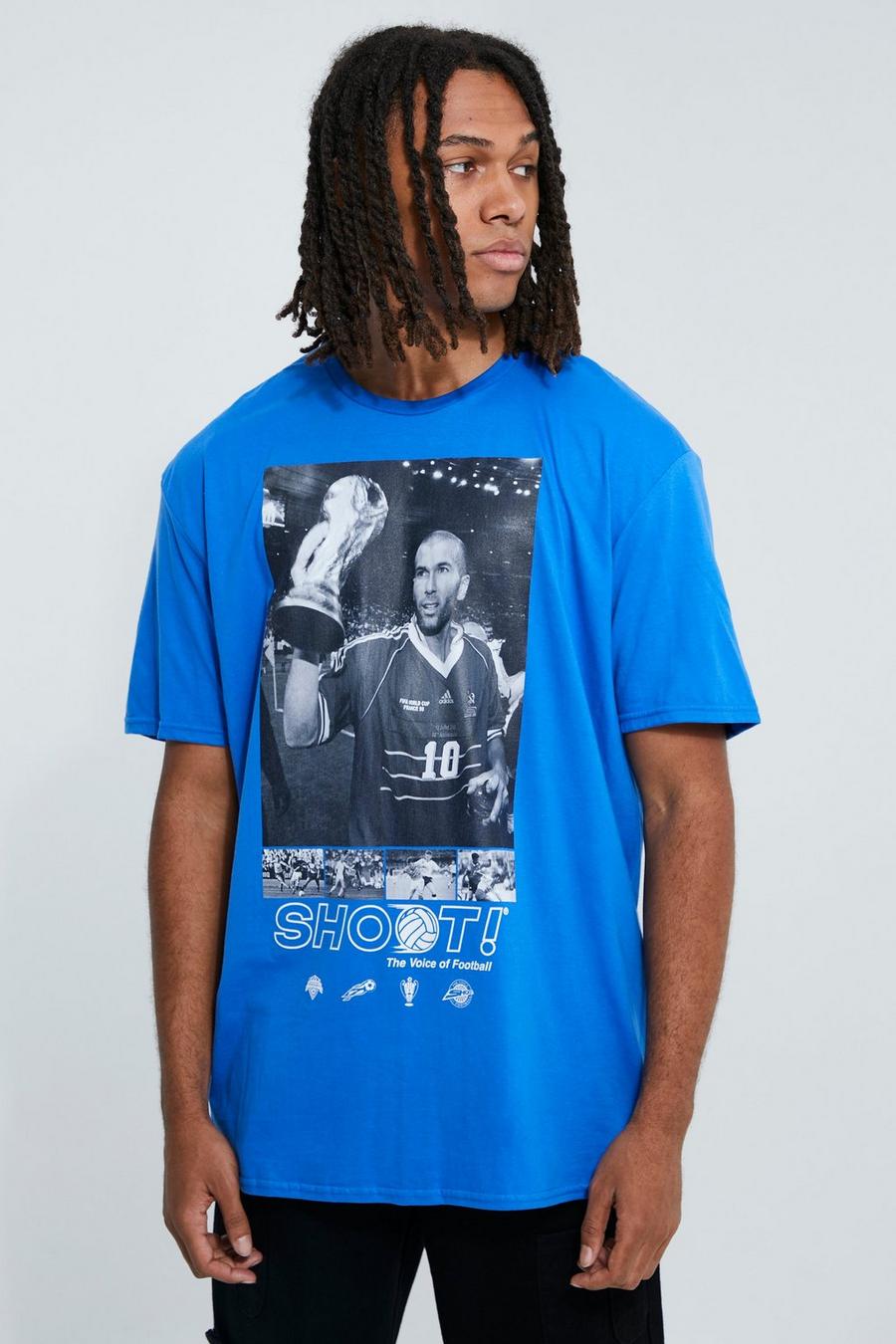 Cobalt bleu Oversized Shoot Football License T-shirt image number 1