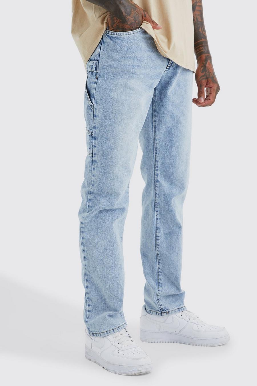 כחול בהיר ג'ינס נגרים בגזרה משוחררת image number 1