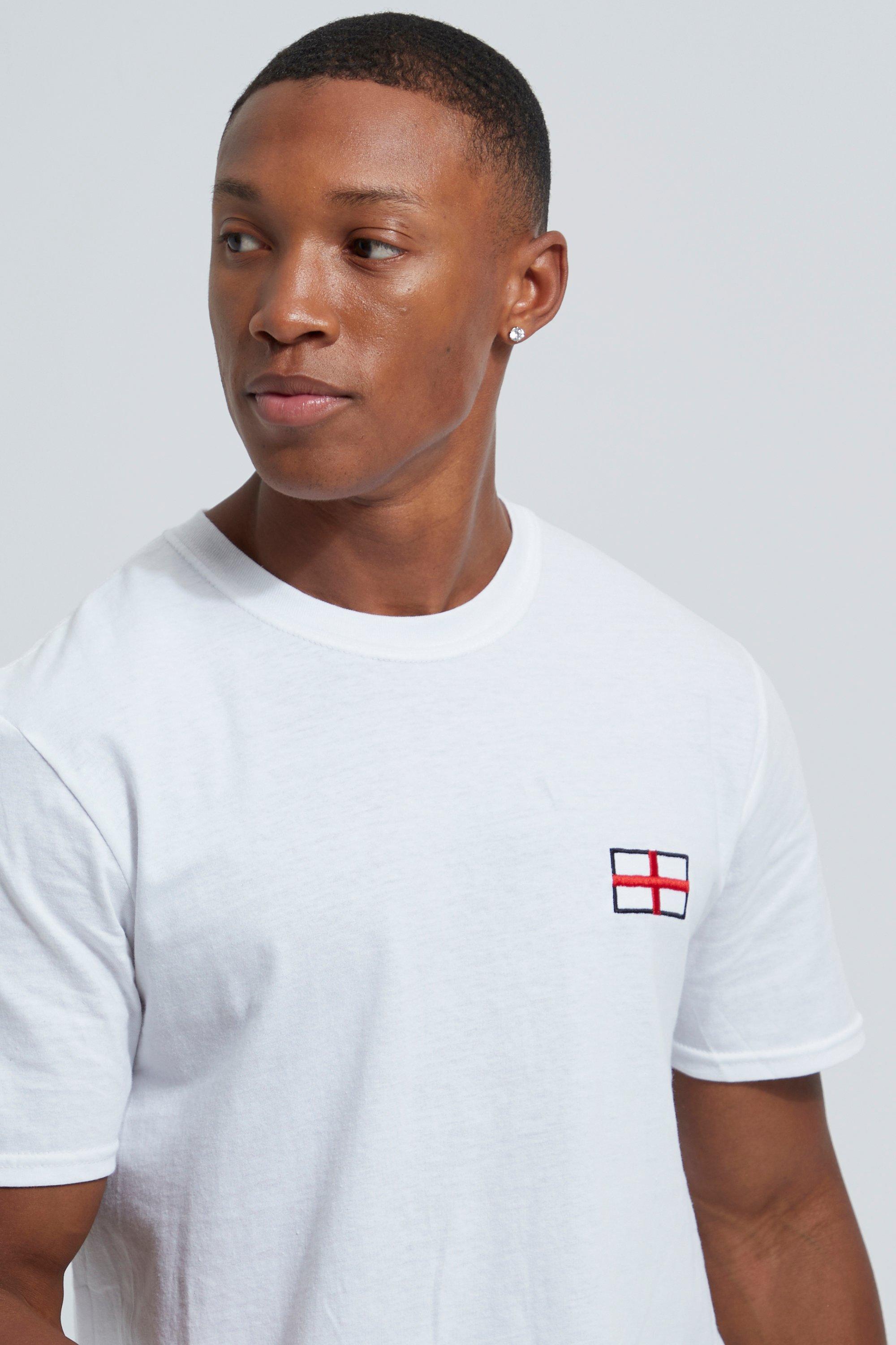 T shirt broderie drapeau anglais boohoo