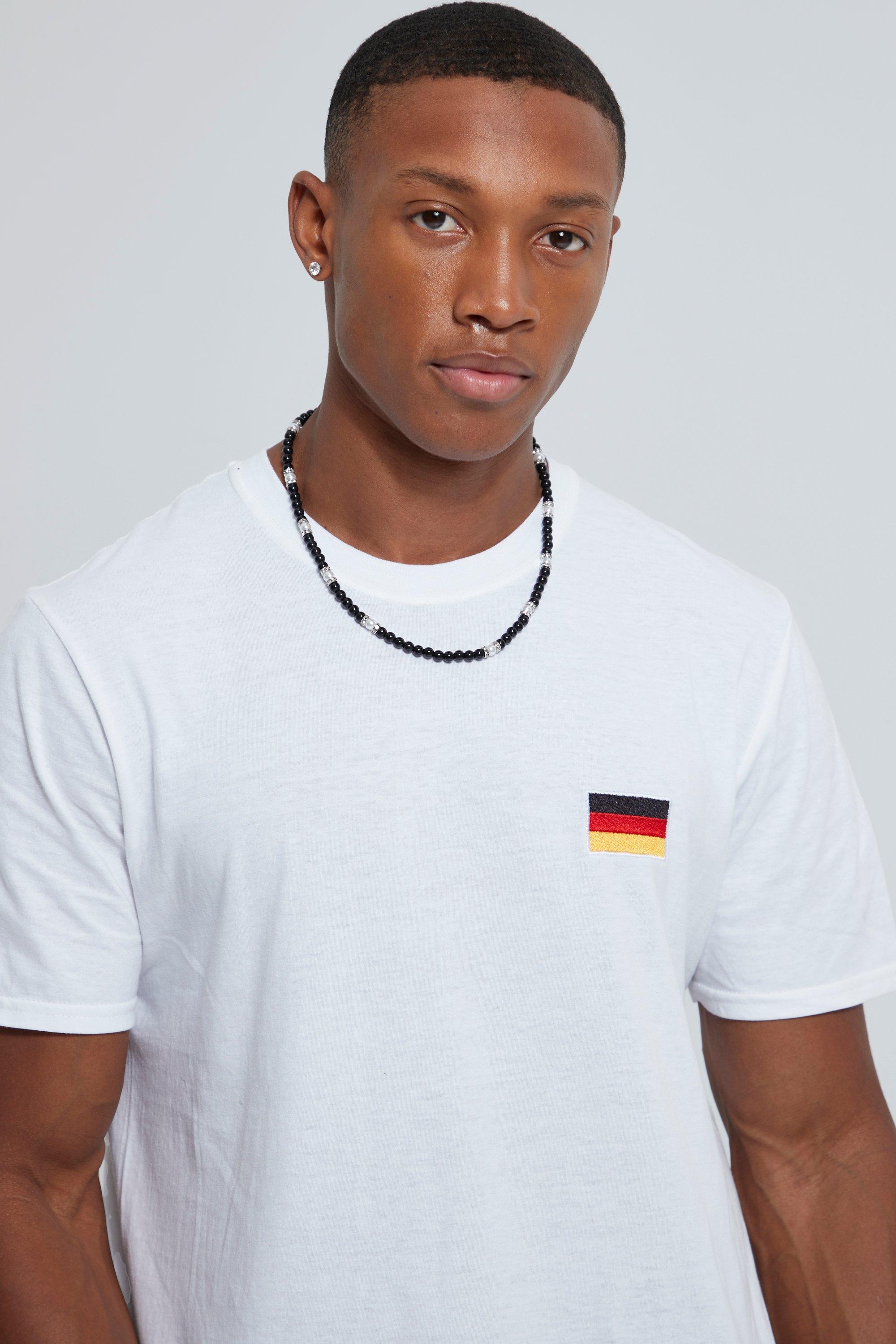 T shirt broderie drapeau allemand boohoo