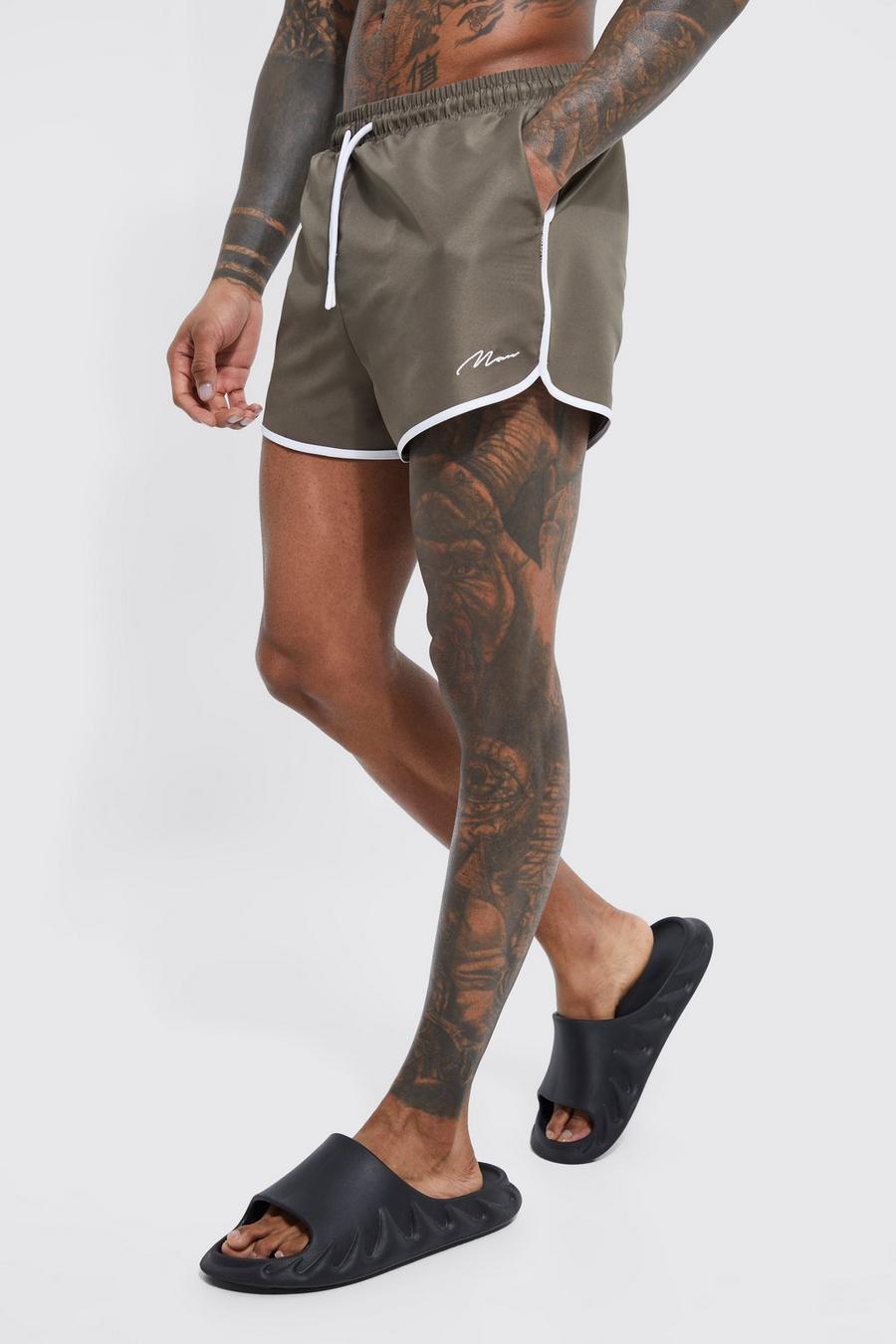 Khaki Man Signature Runner Swim Shorts