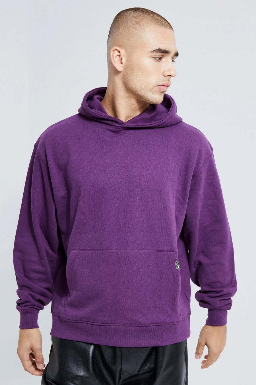 Lilac Boxy Heavy Loopback Hoodie image number 1
