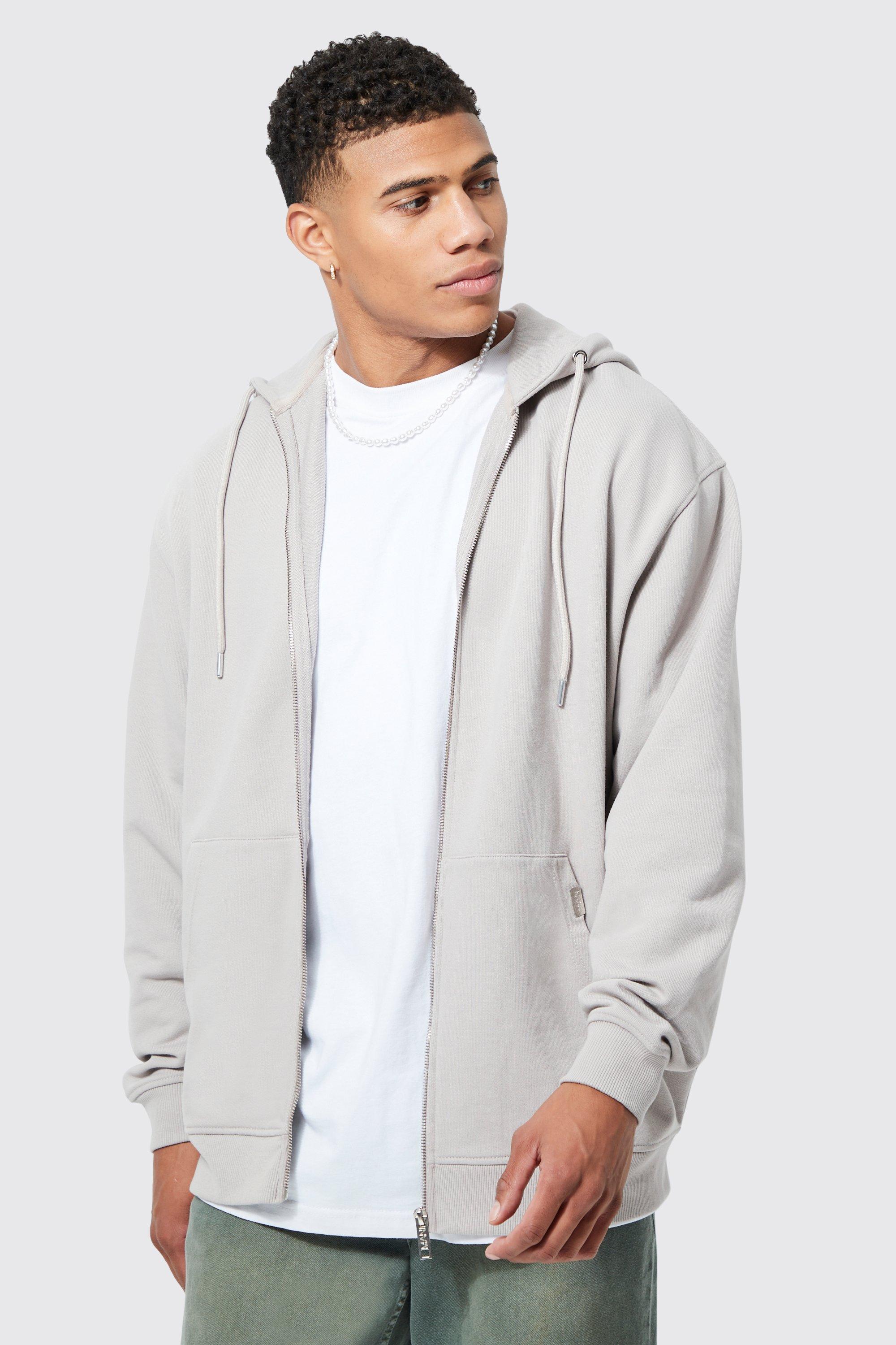 beige oversized zip up hoodie