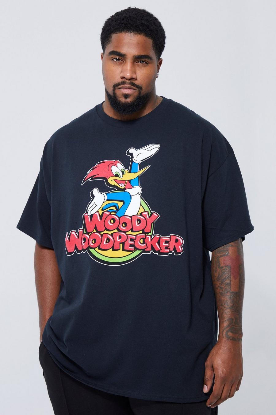 Black Plus Woody The Woodpecker License T-shirt image number 1
