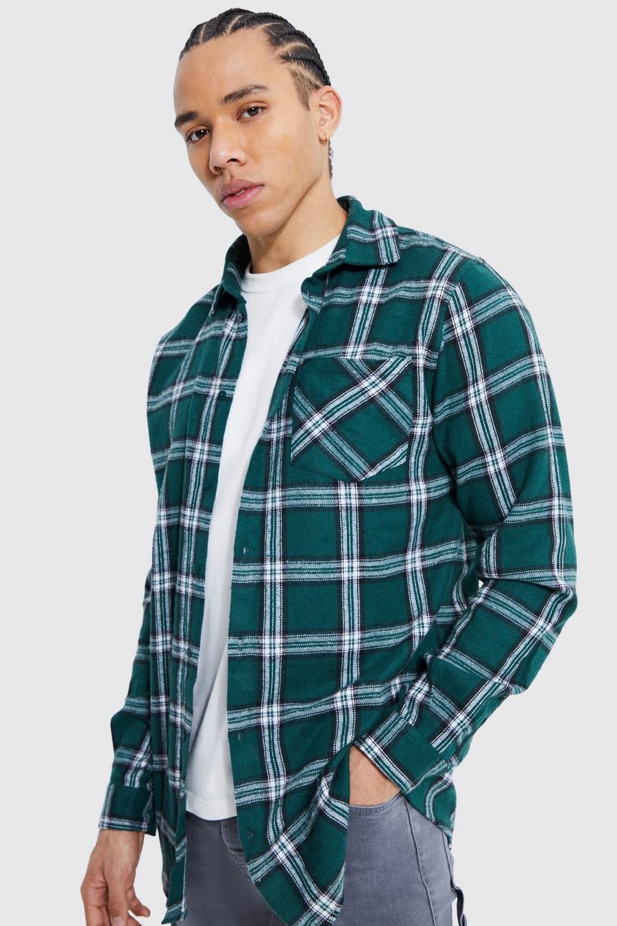 Forest Tall Longline Brushed Check Shirt image number 1