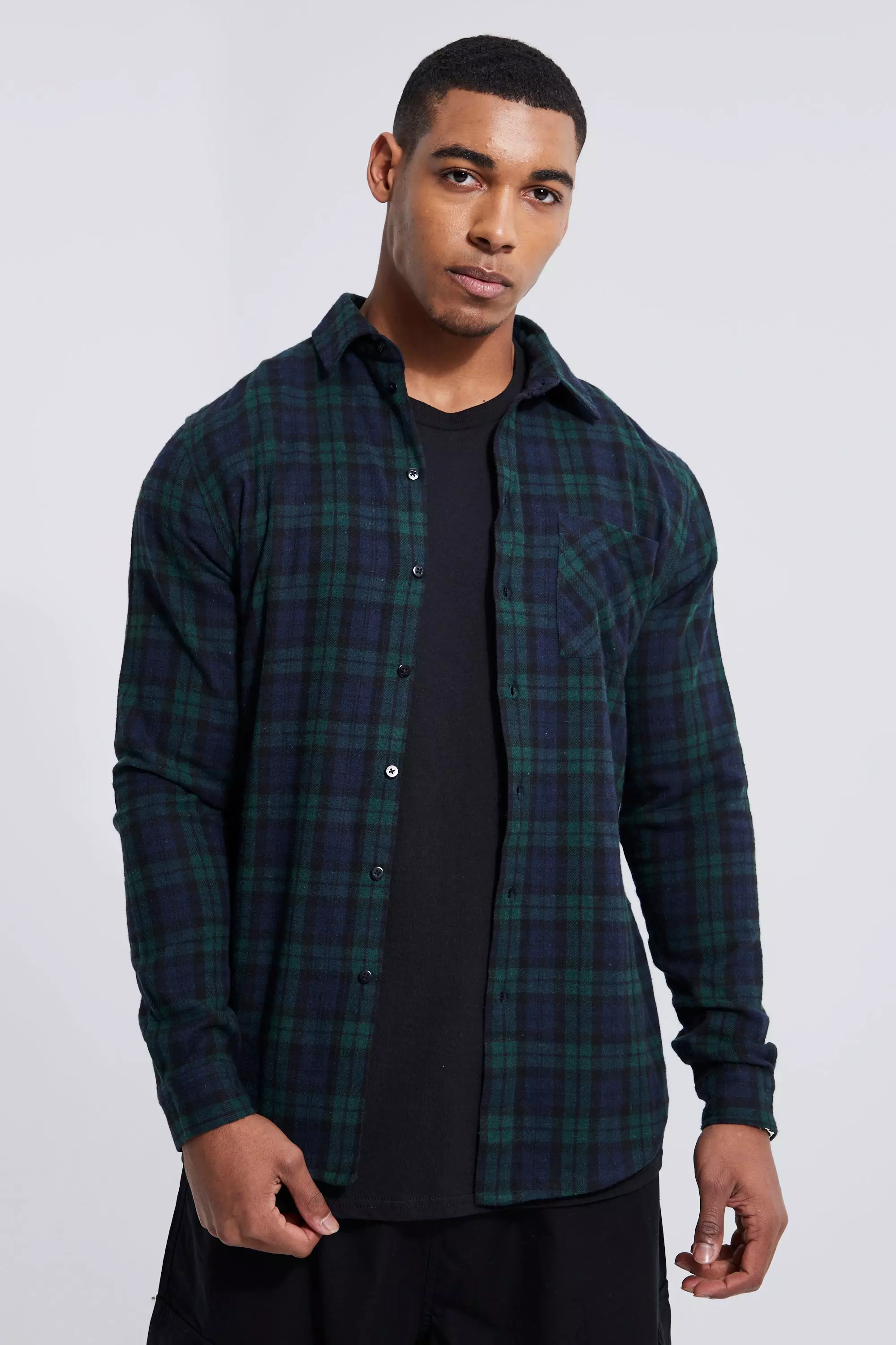 Green blue check clearance shirt