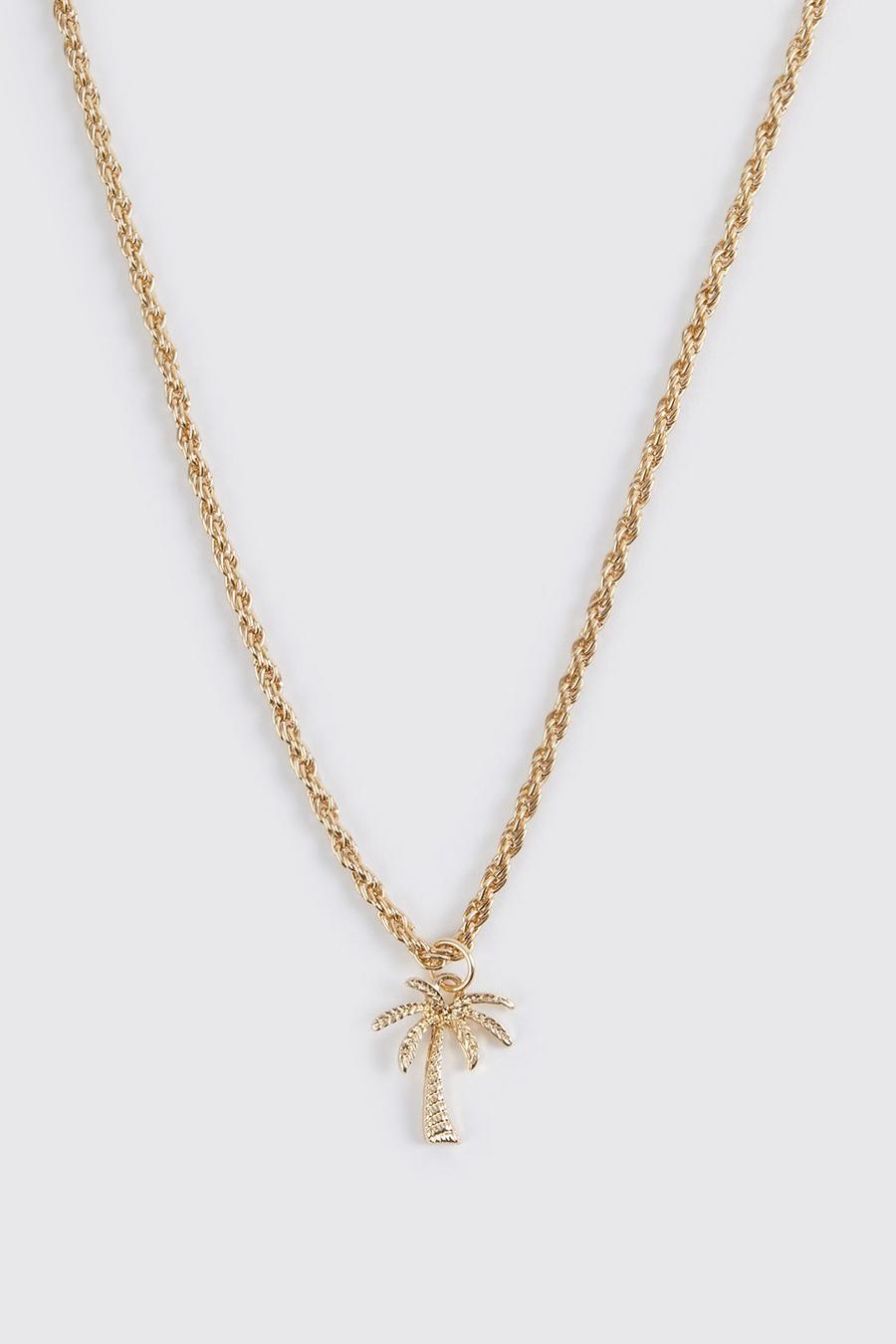 Gold Palm Pendant Necklace image number 1