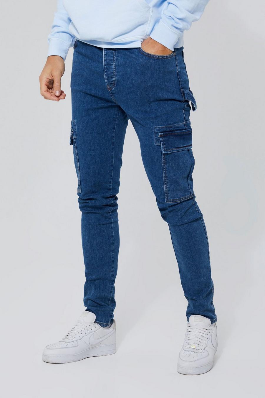 Mid blue Tall Skinny Fit Carpenter Cargo Jean  image number 1