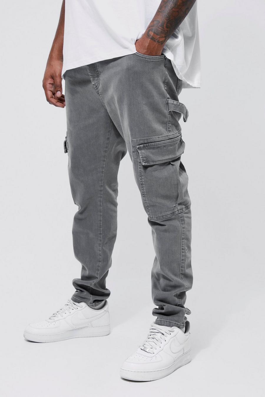 Mid grey Plus Skinny Fit Carpenter Cargo Jean   image number 1
