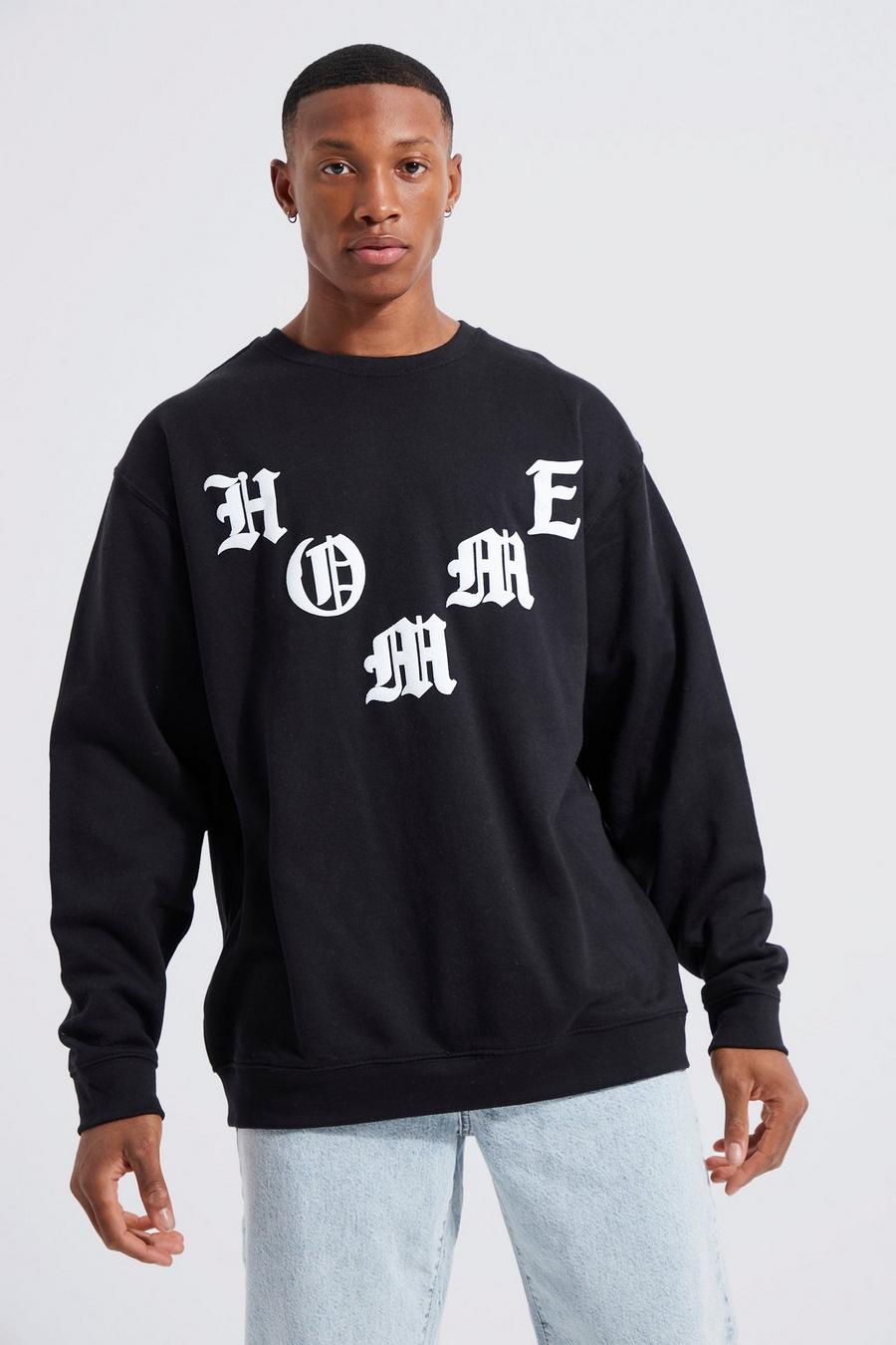 Black Gothic Homme Text Sweatshirt image number 1