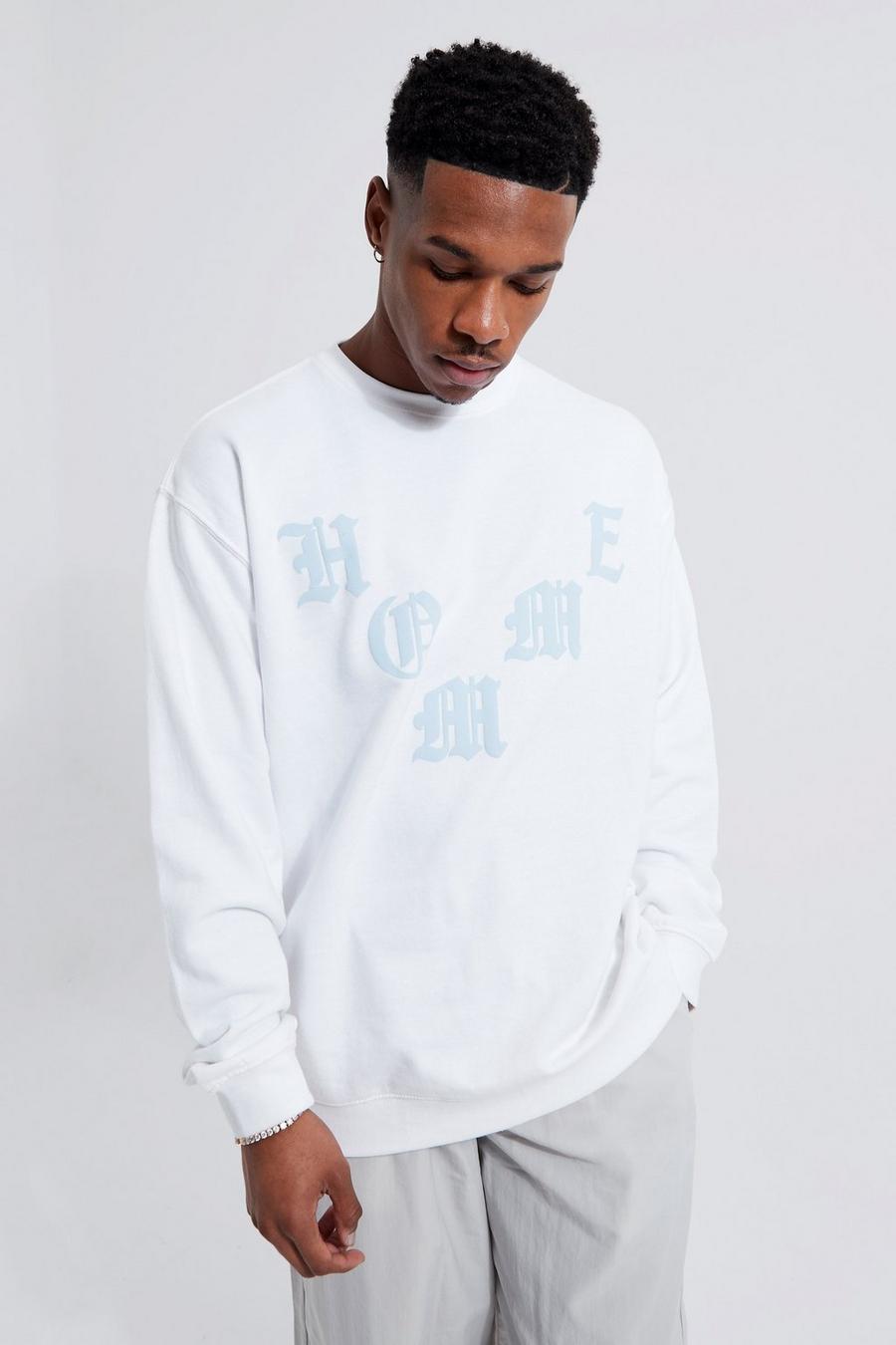 White Gothic Homme Text Sweatshirt image number 1