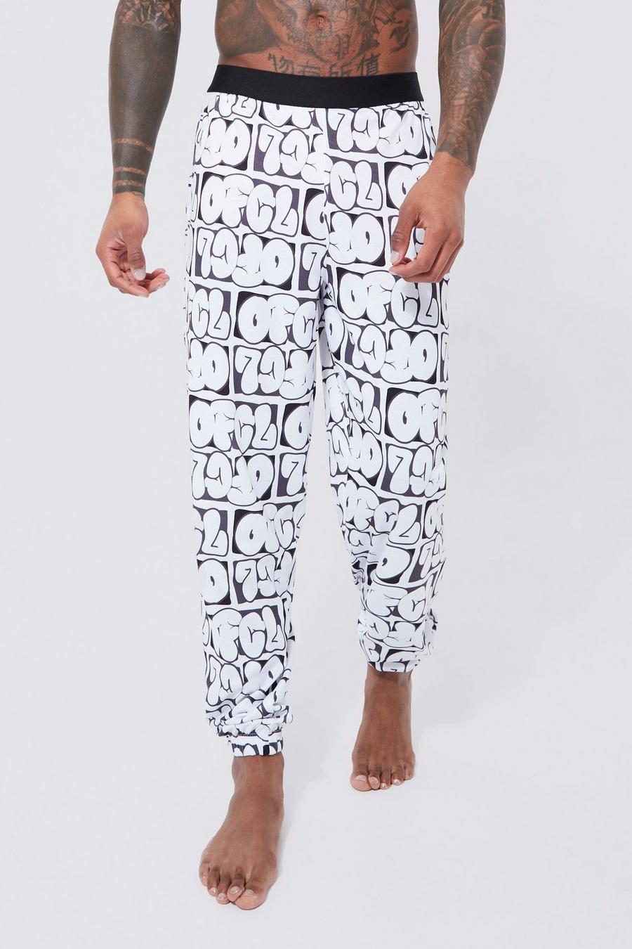 Black Ofcl Print Lounge Joggers image number 1