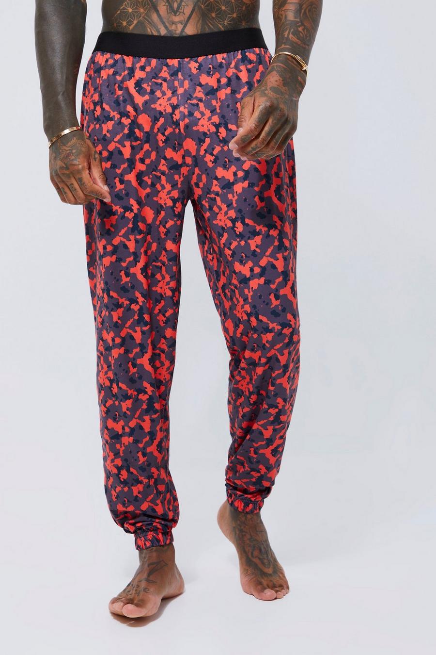 Loungewear-Jogginghose mit Camouflage-Print, Orange image number 1