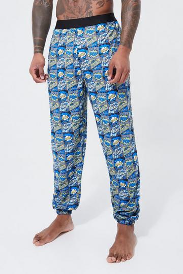 Cartoon Print Lounge Joggers blue