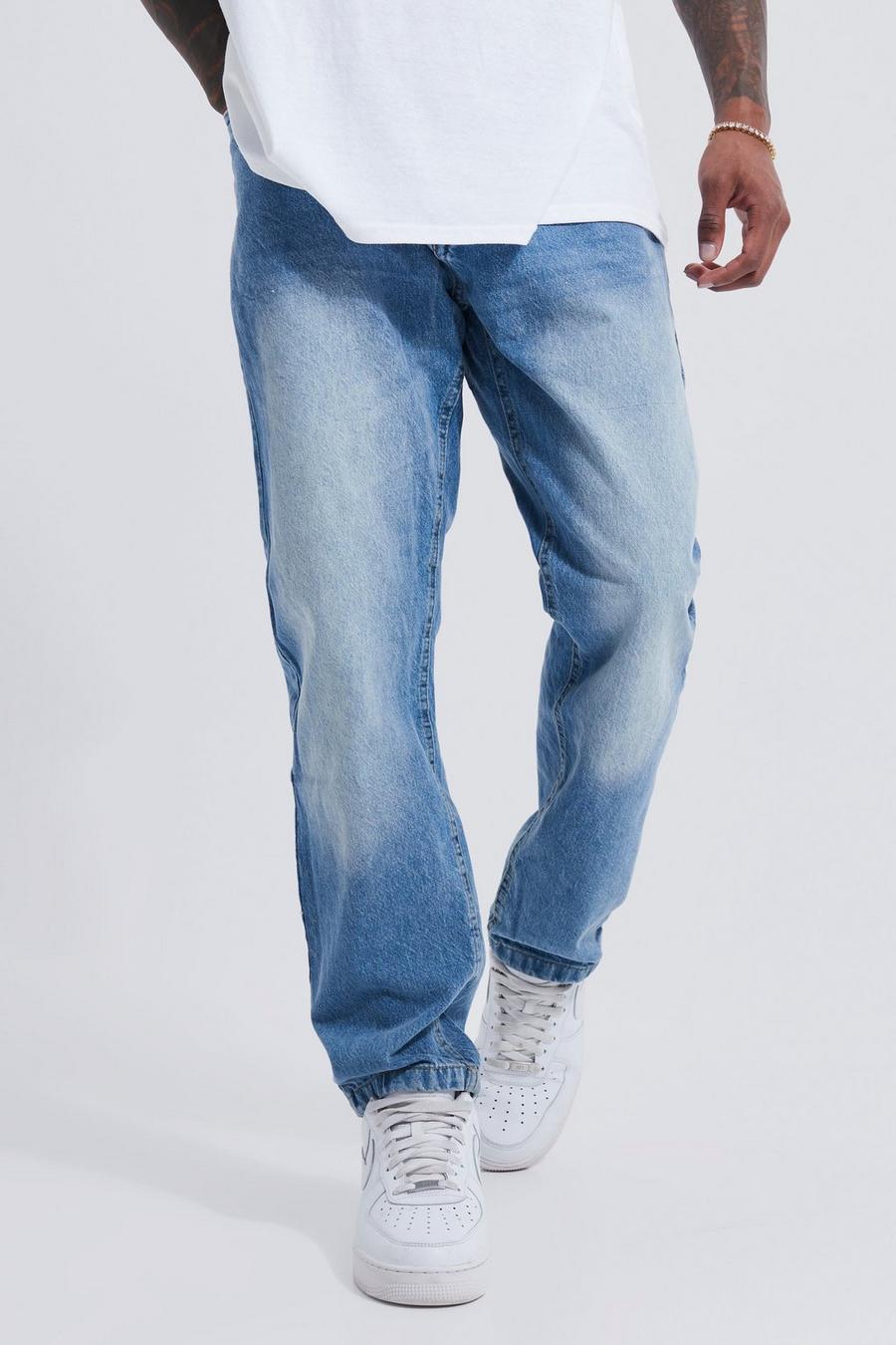 Light blue blå Baggy jeans med tvättad effekt