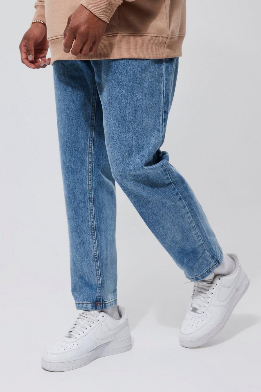 Light blue Baggy jeans med tvättad effekt image number 1