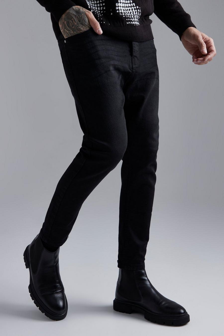 Charcoal grå Cropped Skinny Fit Jeans