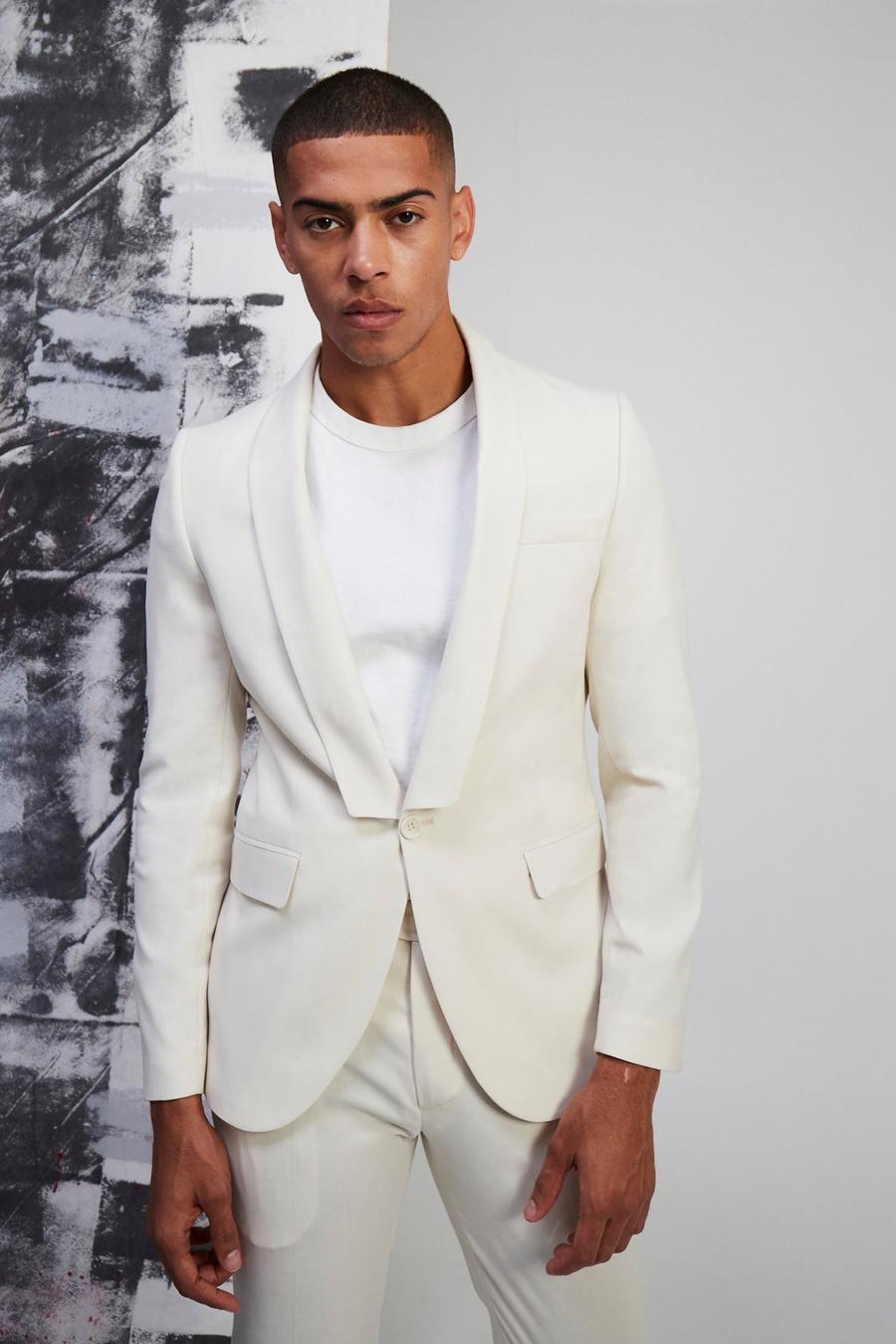 Beige beis Single Breasted Shawl Slim Suit Jacket image number 1