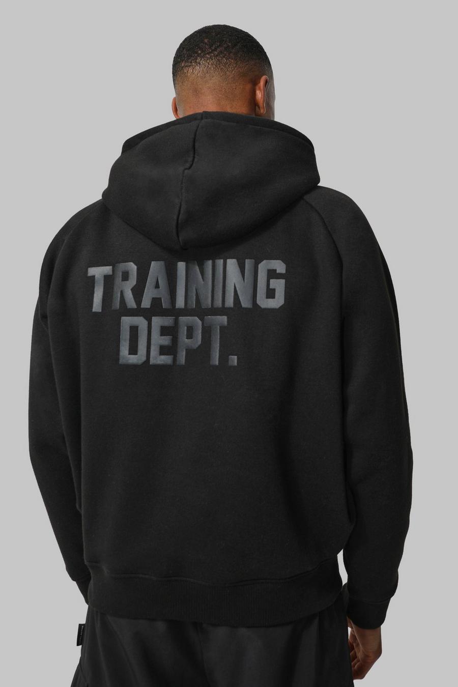 Sudadera MAN Active recta con capucha y estampado Training Dept, Black