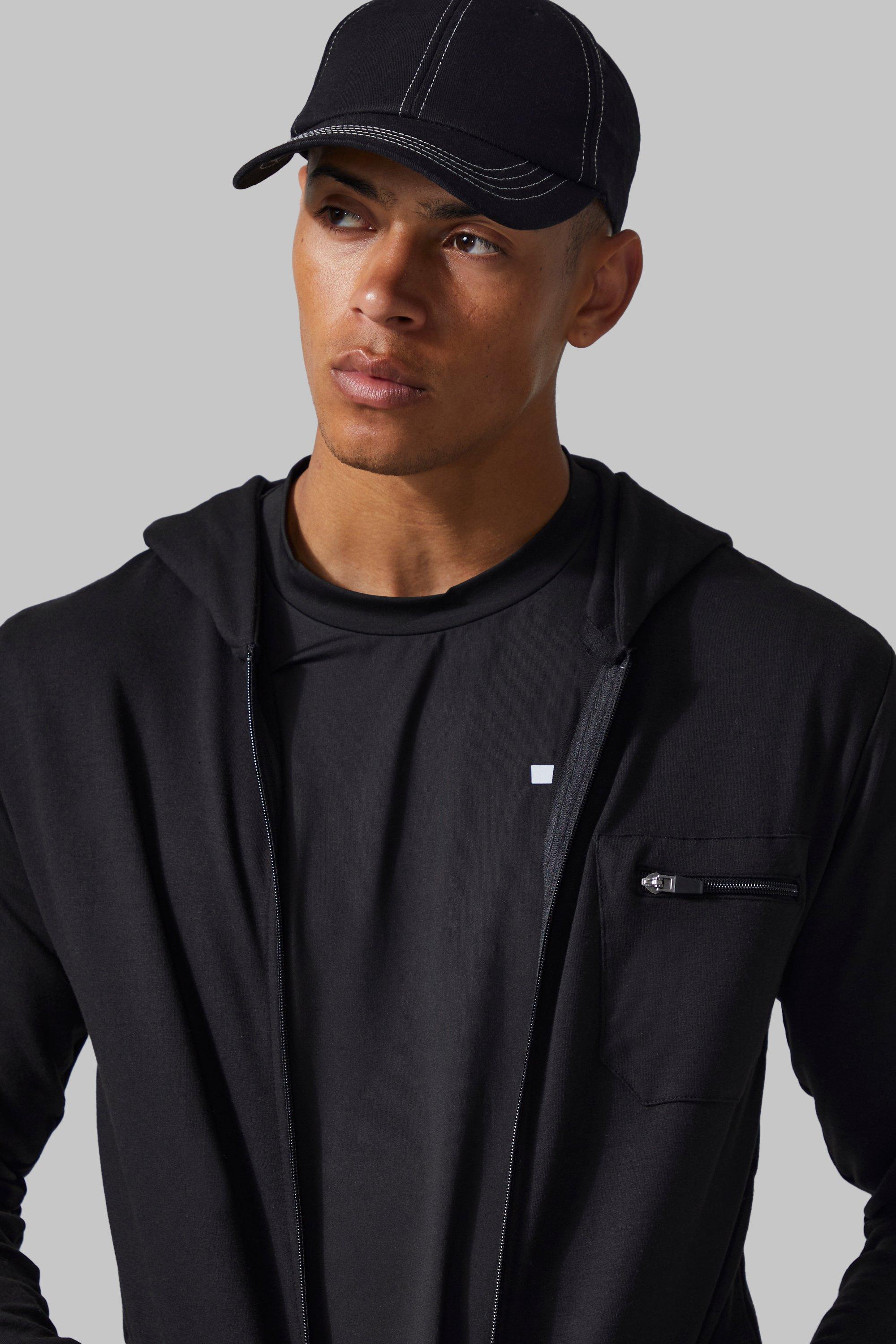 Muscle fit zip hoodie deals