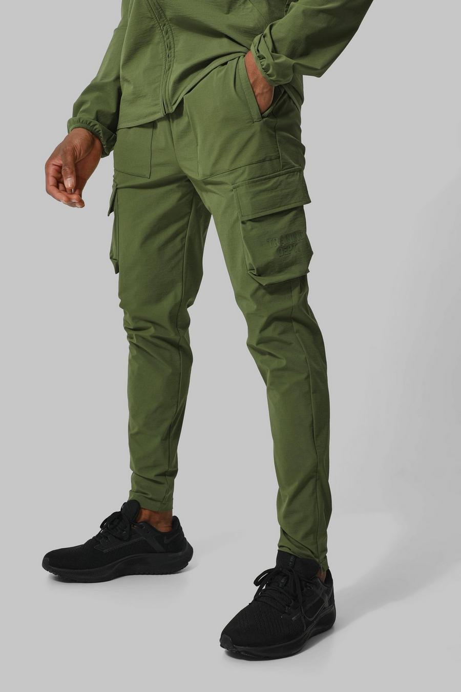 Khaki Man Active Stretch Nylon Cargo Jogger image number 1