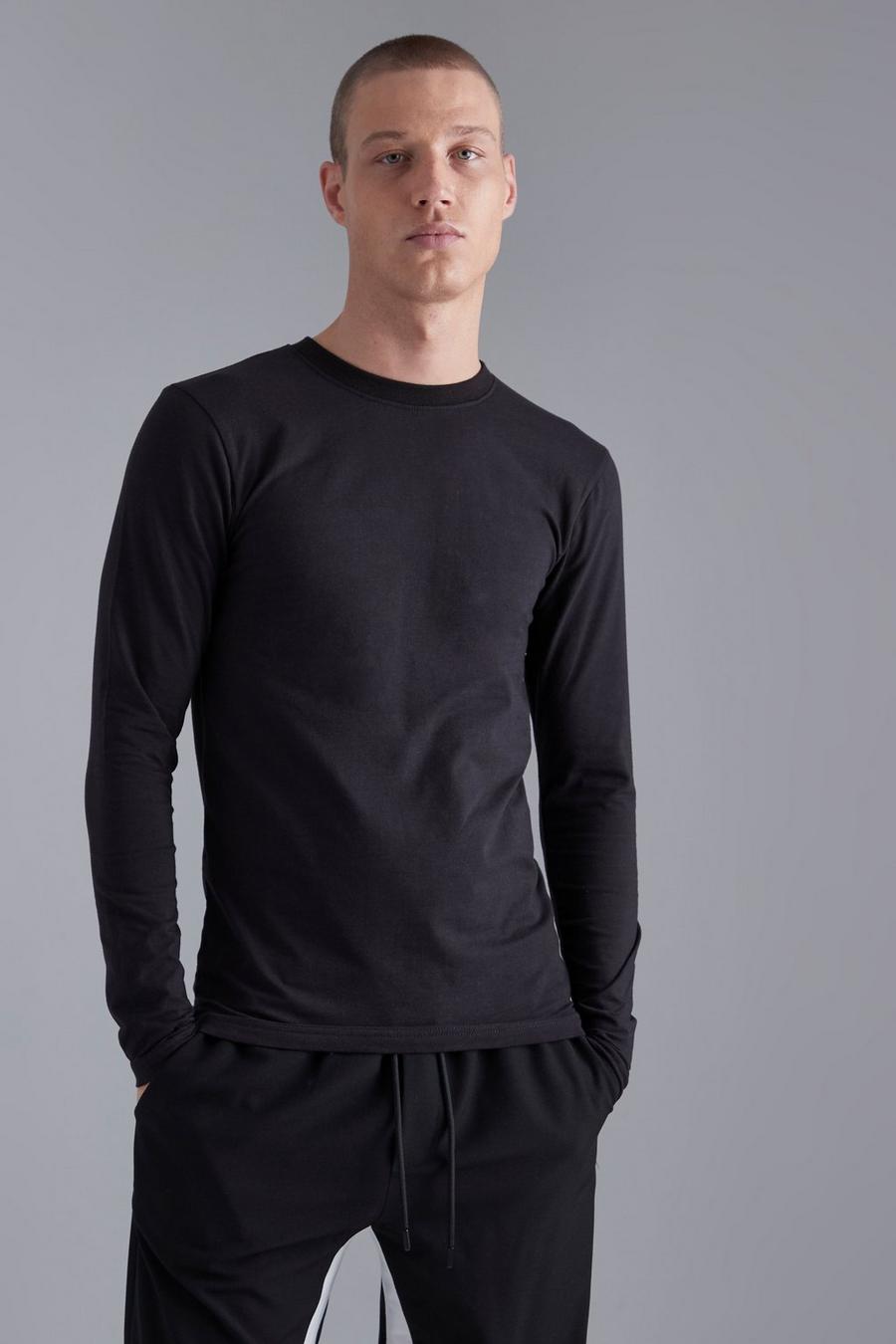 Black noir Long Sleeve Muscle Fit T-shirt