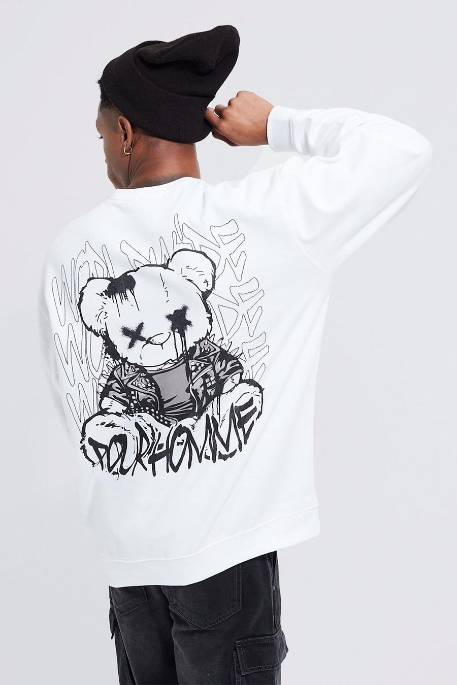 Oversized Evil Teddy Graphic Sweatshirt | boohoo