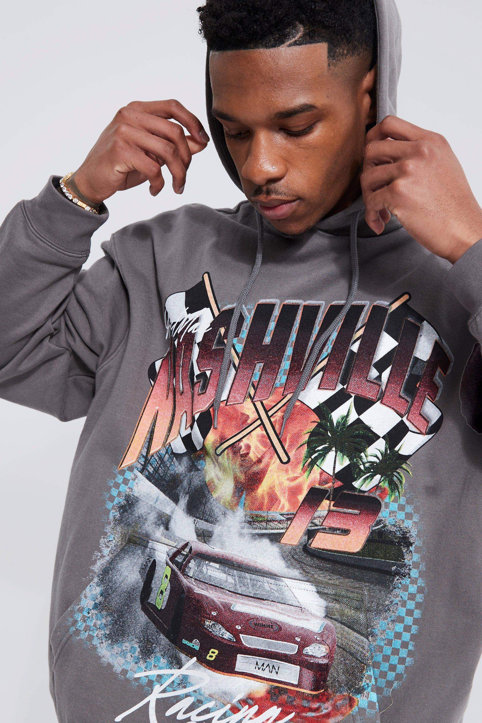 Oversized Car Graphic Hoodie