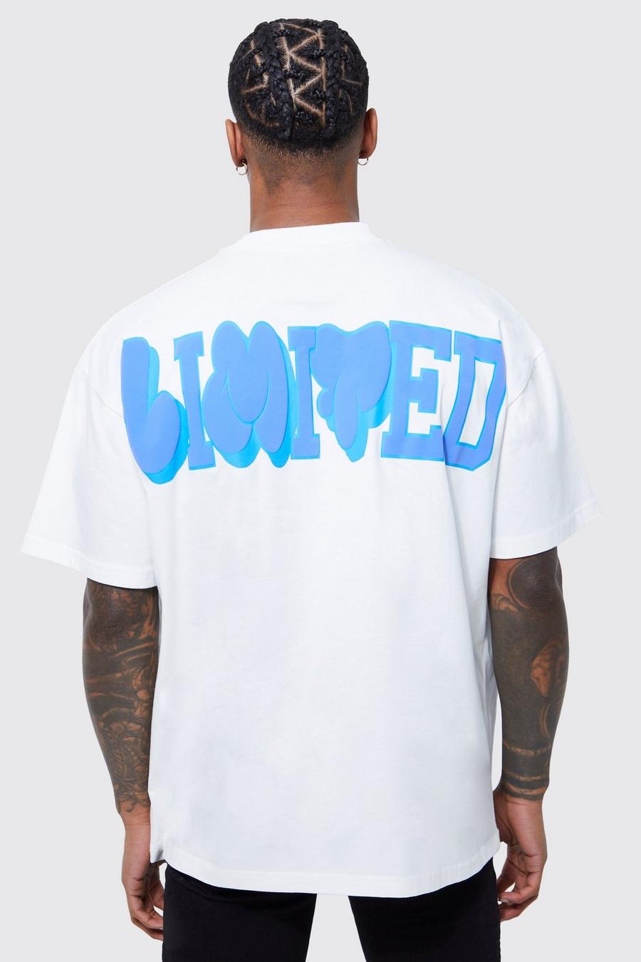 Camiseta oversize con estampado en relieve Limited, Ecru image number 1