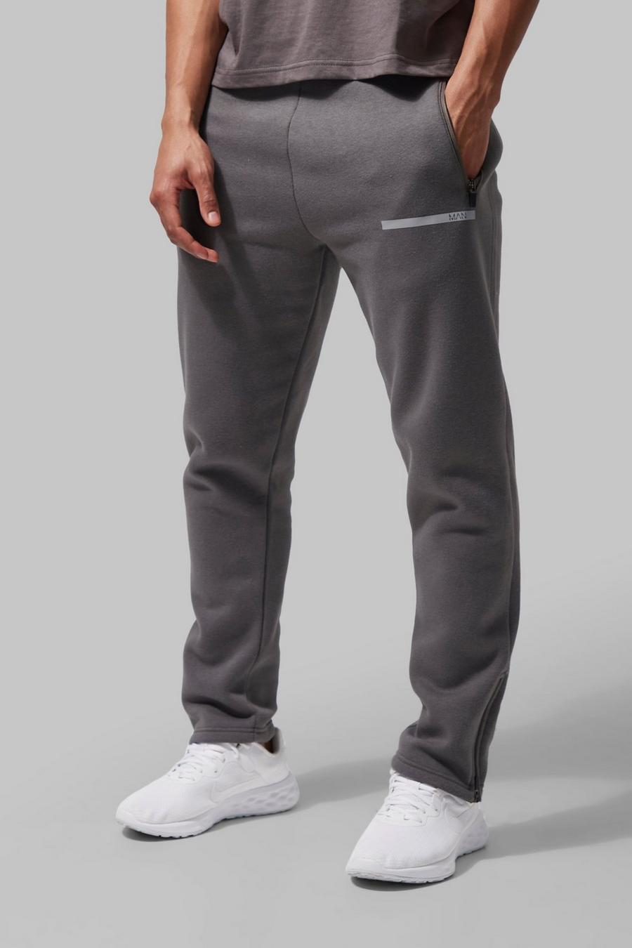 Charcoal grey Man Active Gym Training Tapered Joggers image number 1