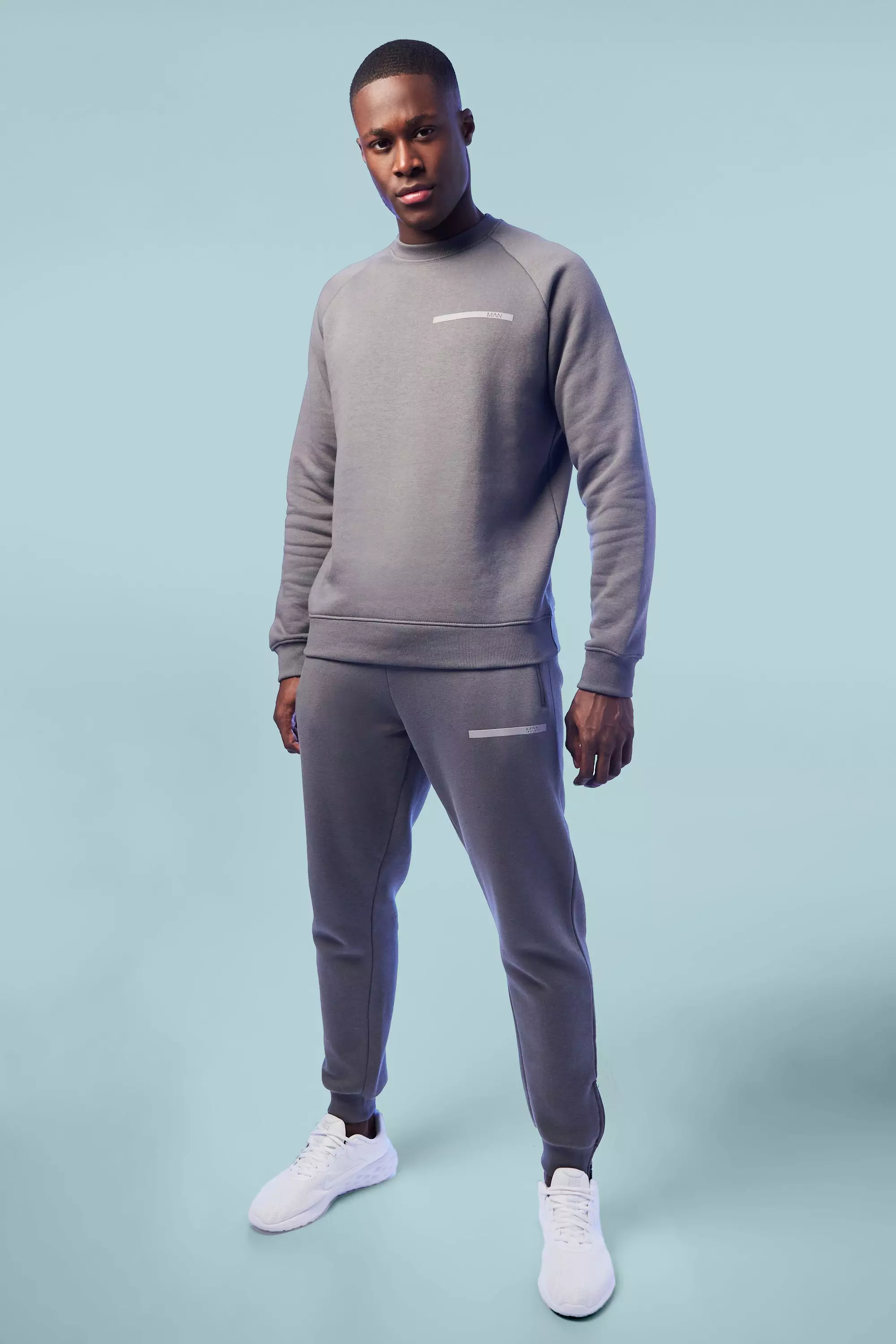 Grey double swoosh store tracksuit