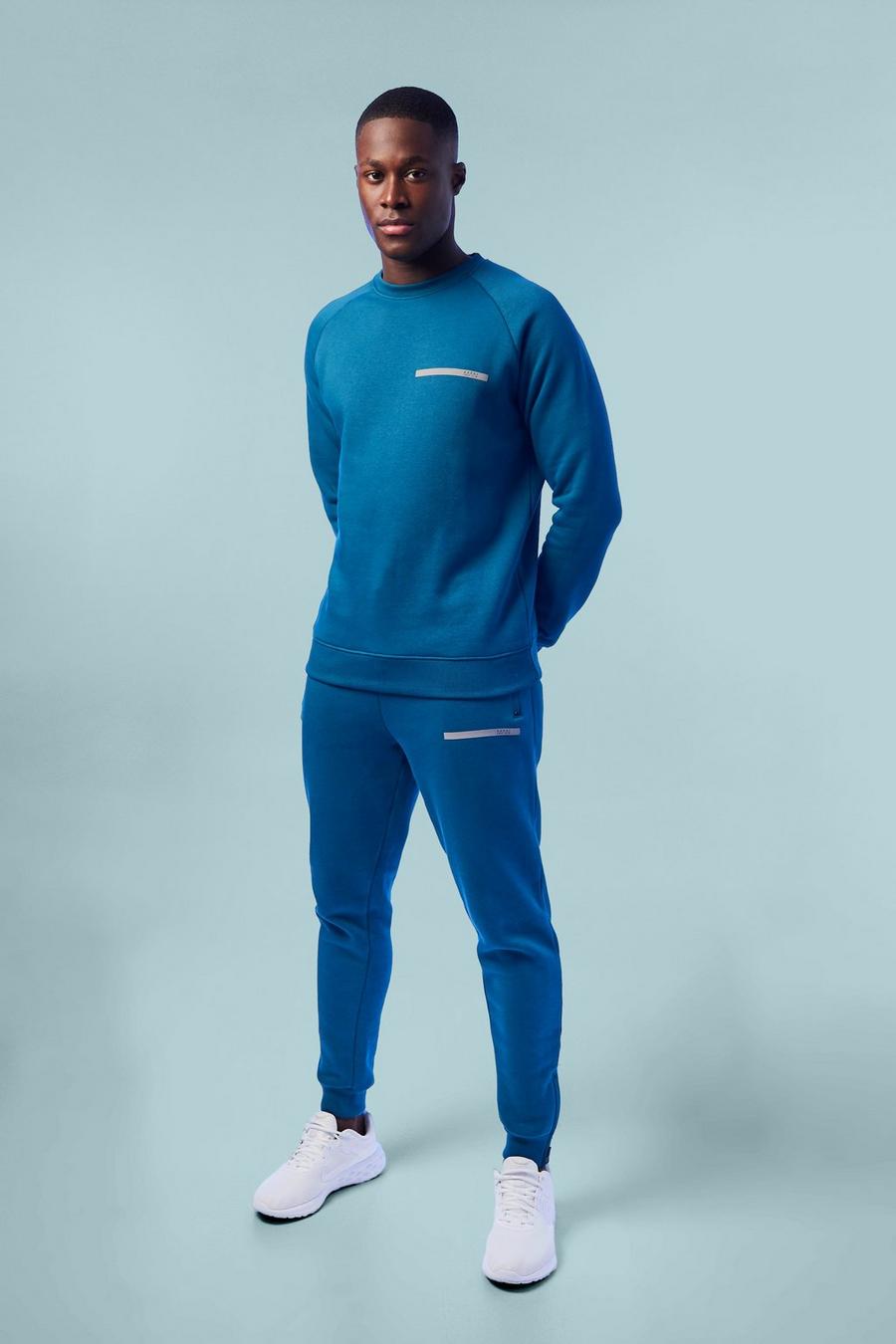 Teal vert Man Active Gym Training Sweater Tracksuit
