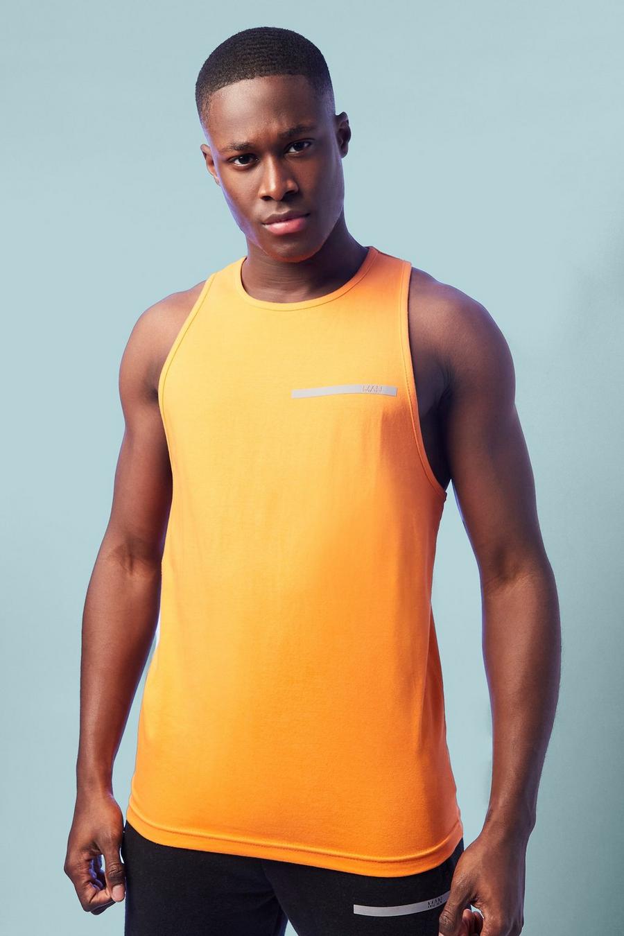 Man Active Gym Tanktop, Orange image number 1