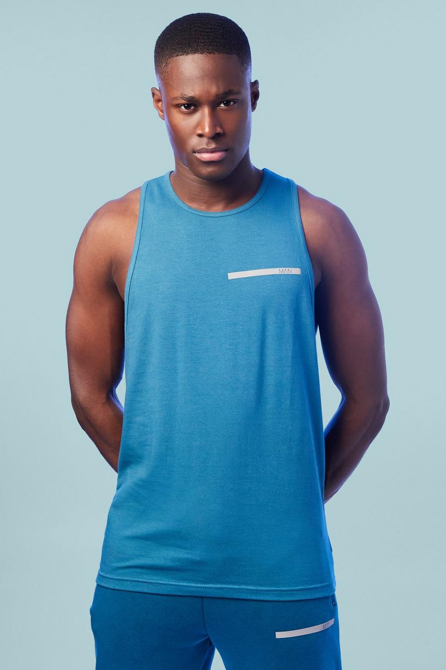 Teal Man Active Gym Training Vest  image number 1