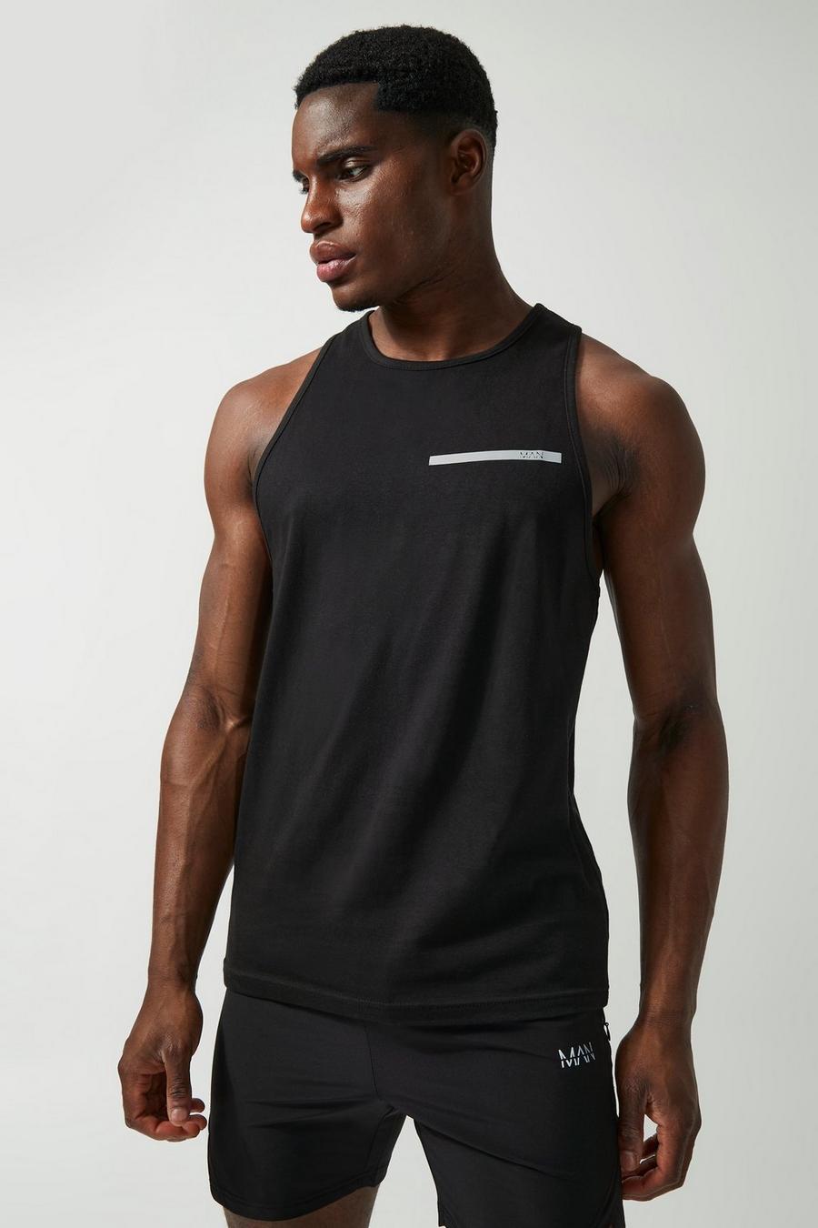 Black Man Active Gym Training Vest  image number 1
