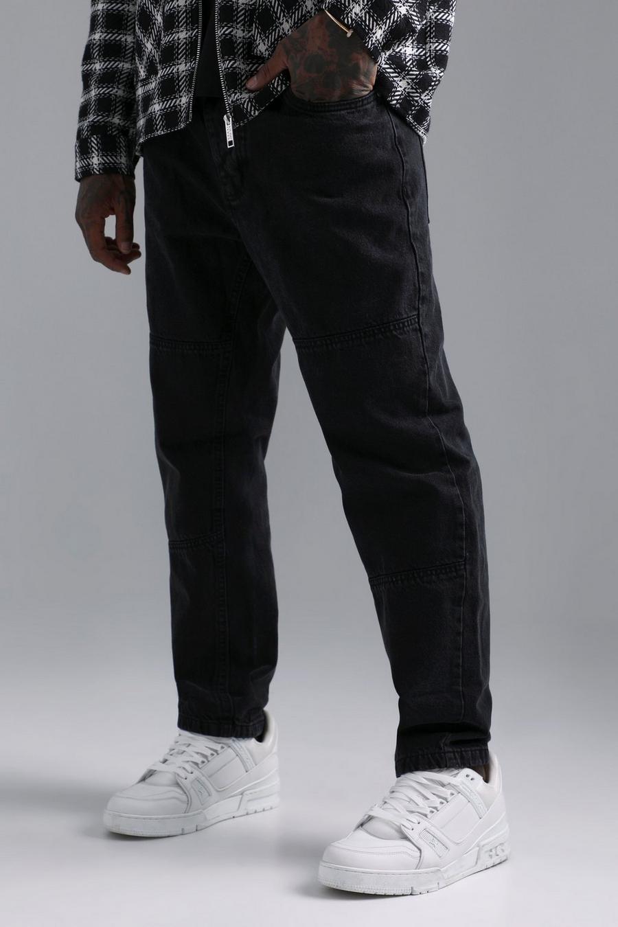 Jeans rilassati in denim rigido, Dark grey image number 1