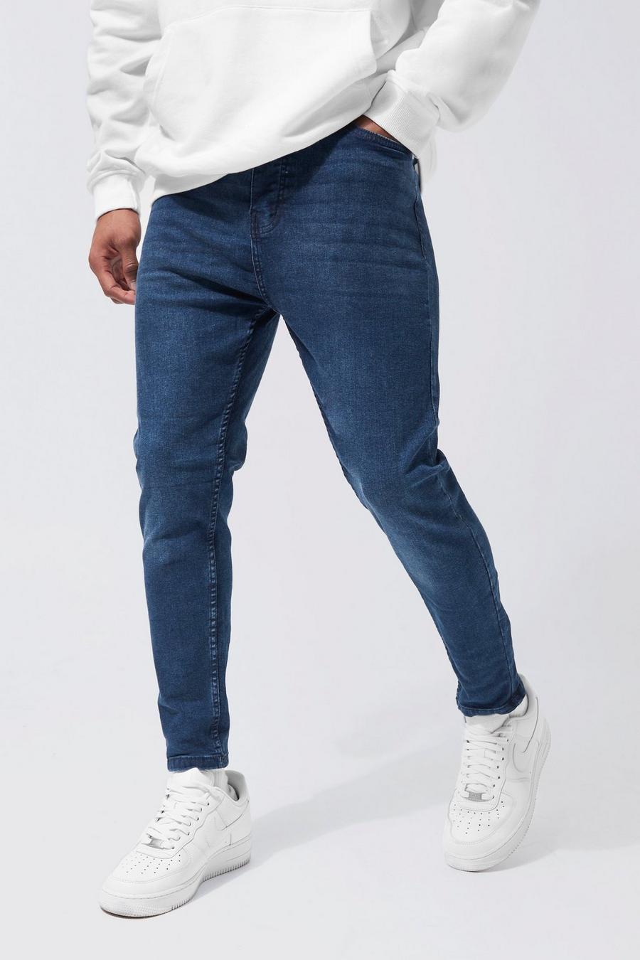 Indigo Skinny Stretch Cropped Jeans image number 1