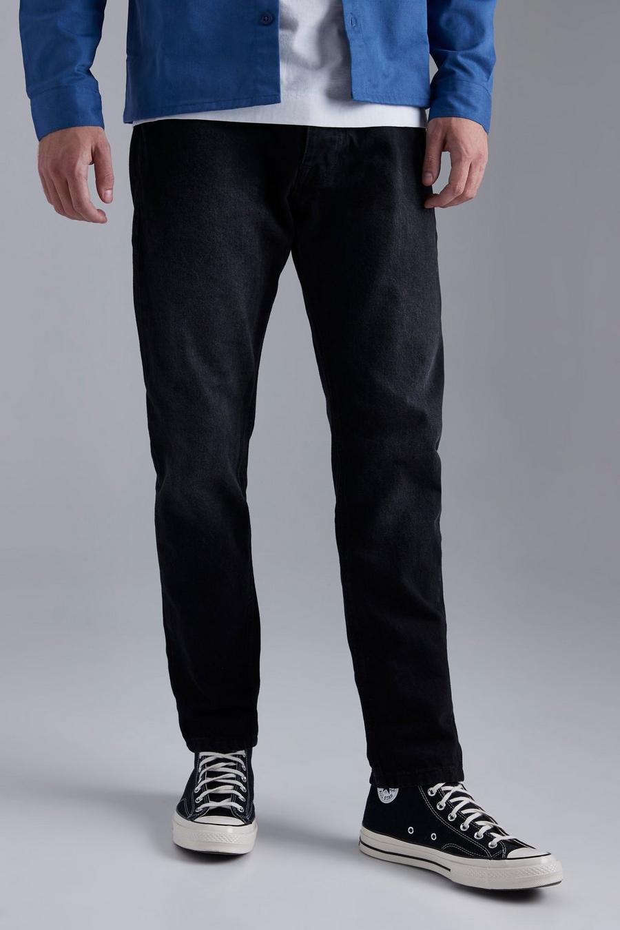 Dark grey Onbewerkte Jeans Met Rechte Pijpen image number 1