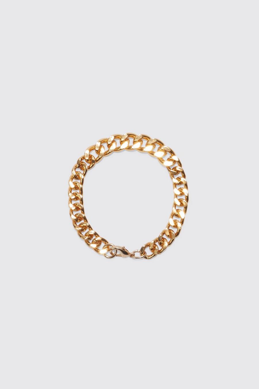 Gold Contrast Detail Chunky Chain Bracelet image number 1