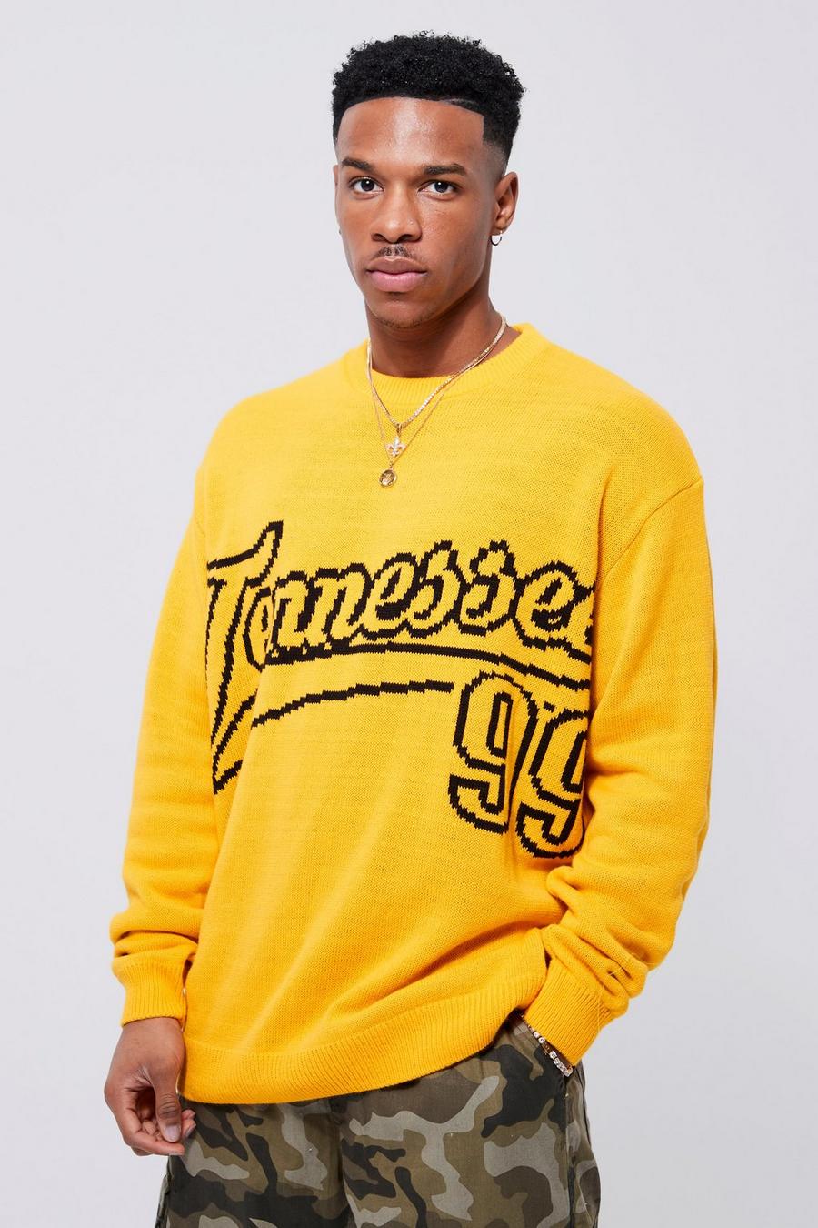 Mustard Oversized Tennessee Knitted Jumper image number 1