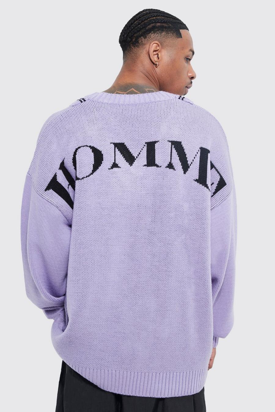 Lilac purple Oversized Double Layer Neck Homme Hockey Top