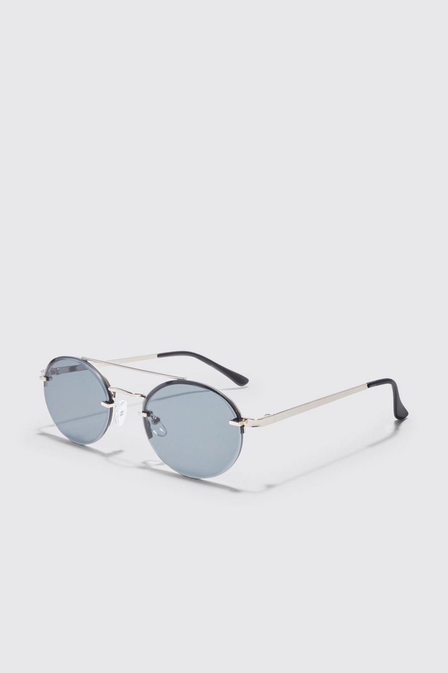 Silver Rimless Round Sunglasses image number 1