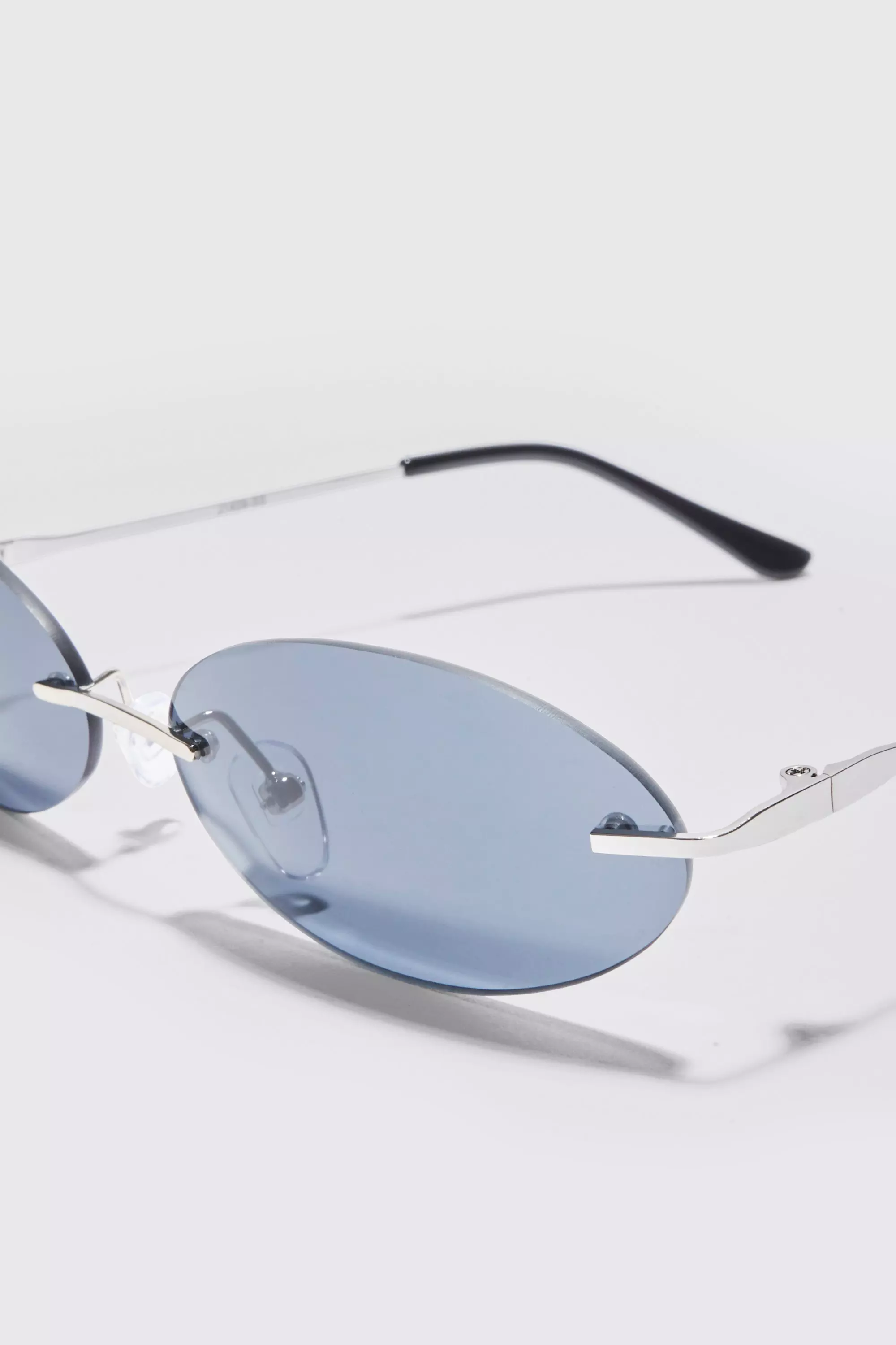 Rimless oval sunglasses online