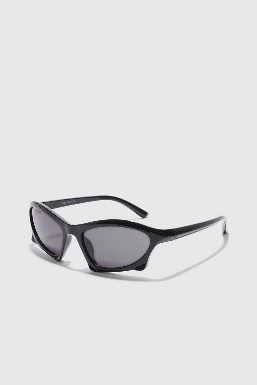 Black nero Angled Racer Sunglasses image number 1