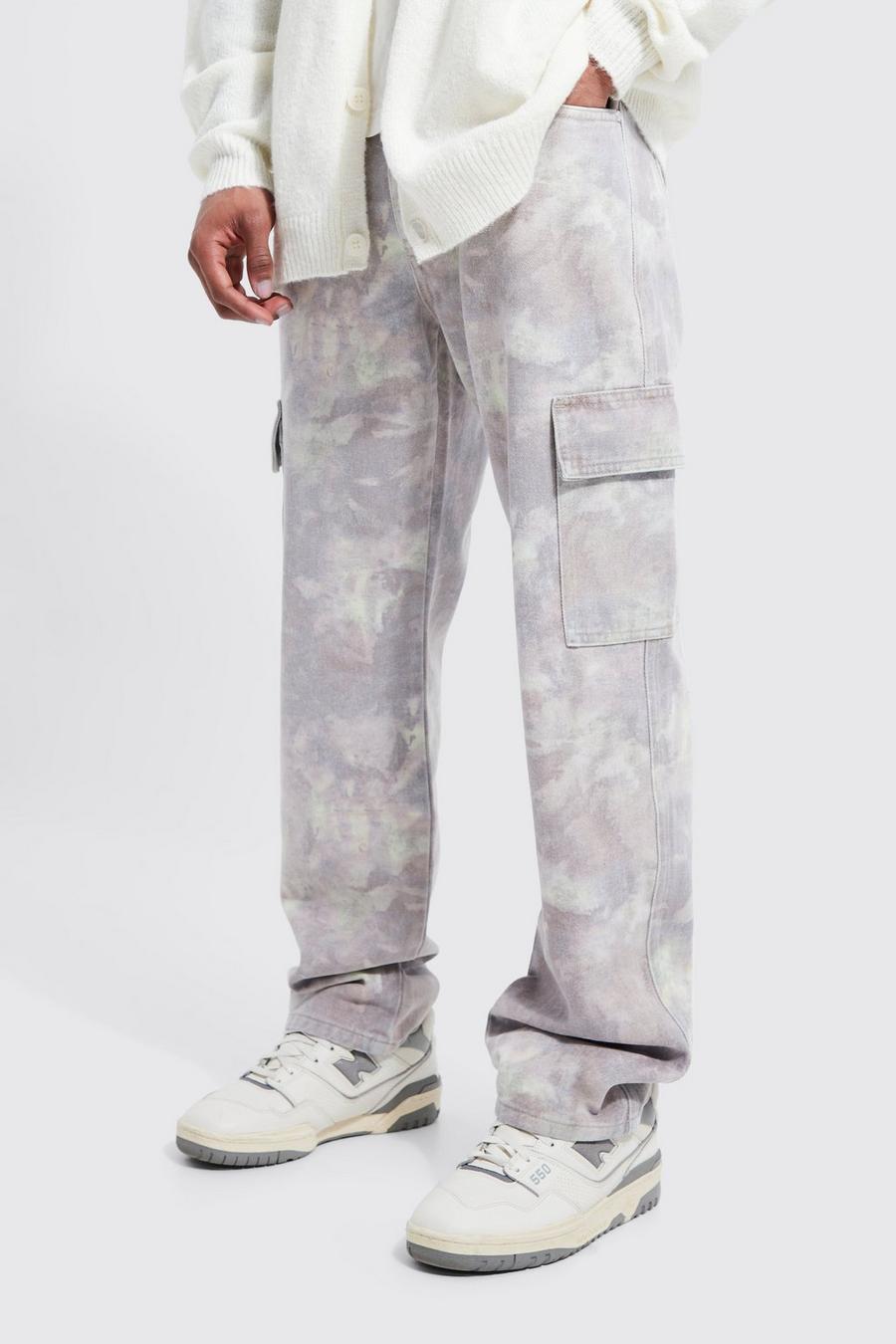 Relaxed Camo Cargo Jeans image number 1
